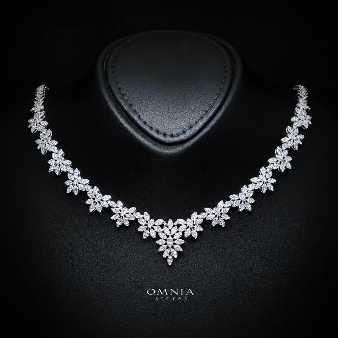 Laynah White Bridal Full Set – Premium Rhodium Plated with High-Quality Zircon Stones - OMNIASTORES KSA