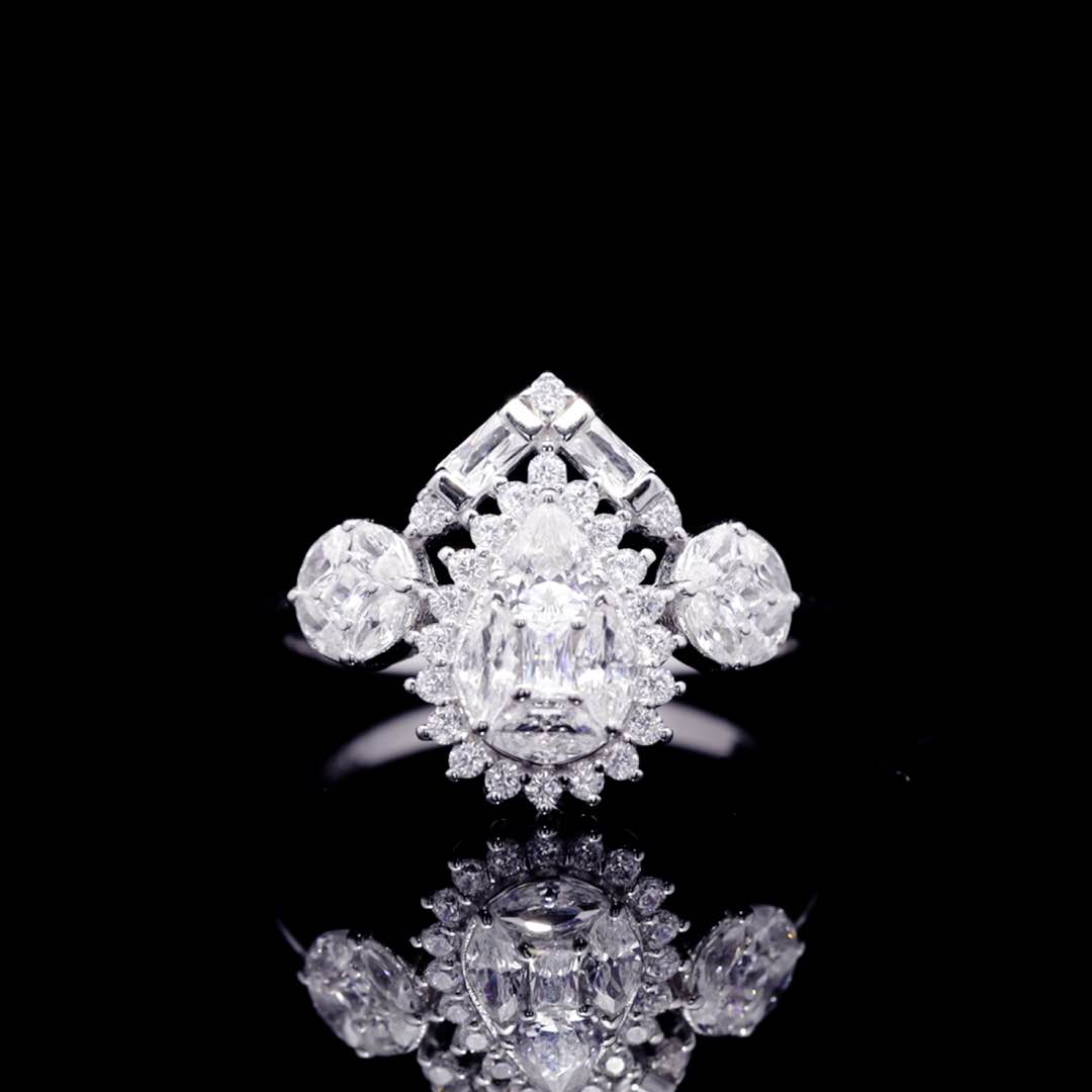 Omnia Hana White Bridal Full Set in 925 Silver High Quality Simulated Diamonds - OMNIASTORES KSA