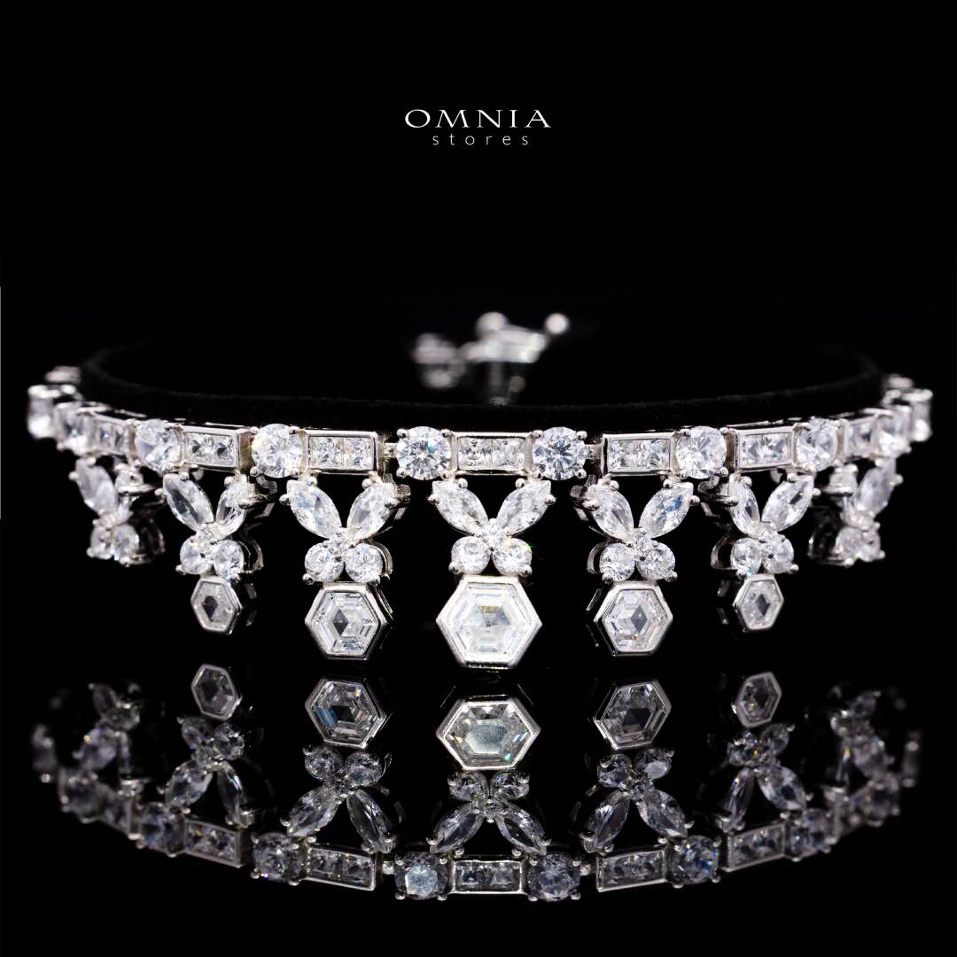 Omnia Nudhar White Bridal Full Set in 925 Silver High Quality Simulated Diamonds - OMNIASTORES KSA