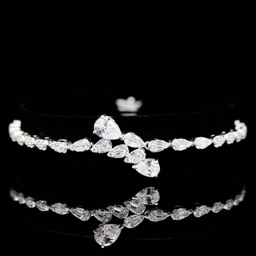 Omnia Khuloud White Bridal Full Set in 925 Silver High Quality Simulated Diamonds (6cm Only Available in KSA) - OMNIASTORES KSA