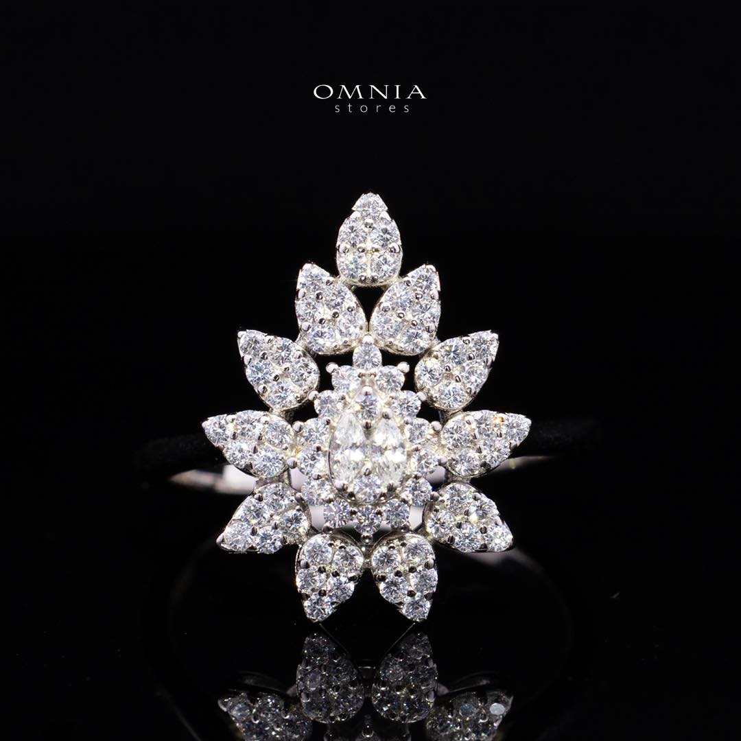 Omnia Nuha White Bridal Full Set in 925 Silver High Quality Simulated Diamonds - OMNIASTORES KSA