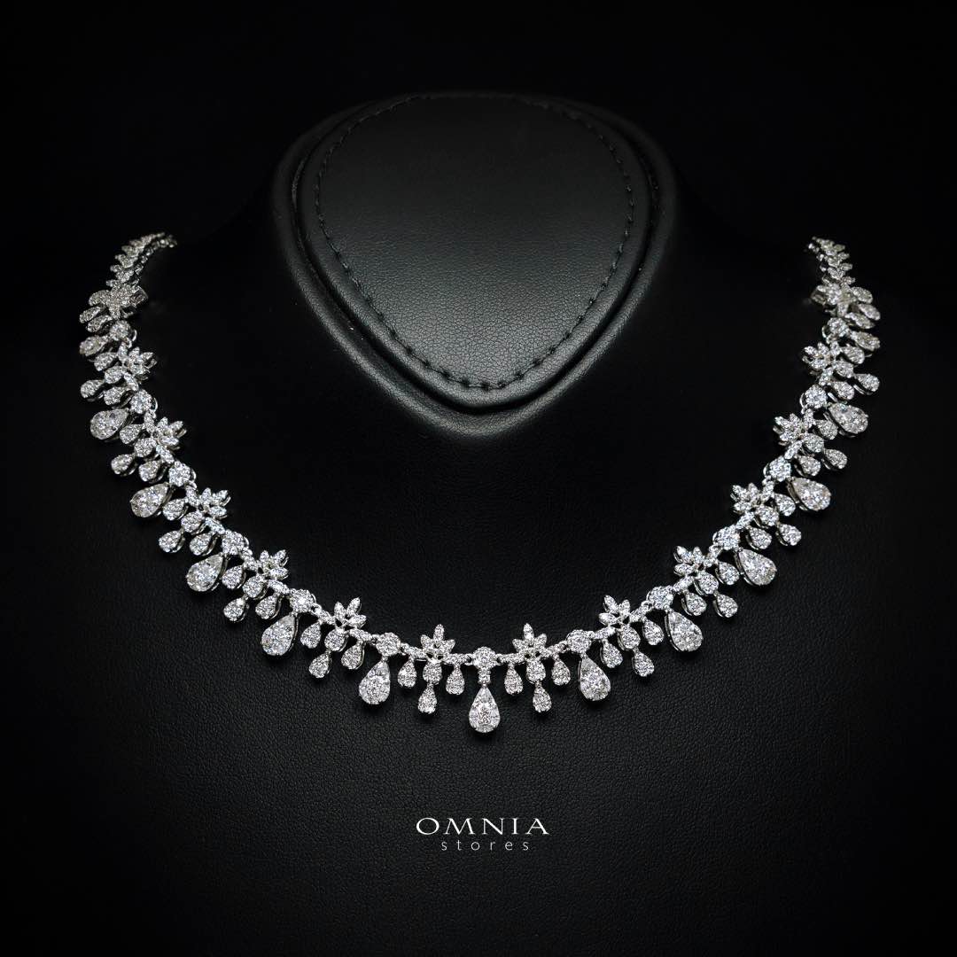 Bonnie White Bridal Full Set – Premium Rhodium Plated with High-Quality Zircon Stones - OMNIASTORES KSA