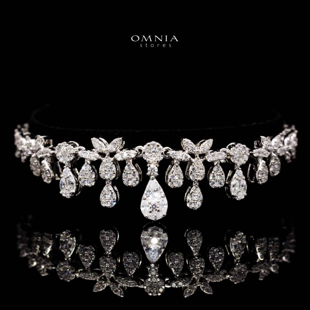 Bonnie White Bridal Full Set – Premium Rhodium Plated with High-Quality Zircon Stones - OMNIASTORES KSA