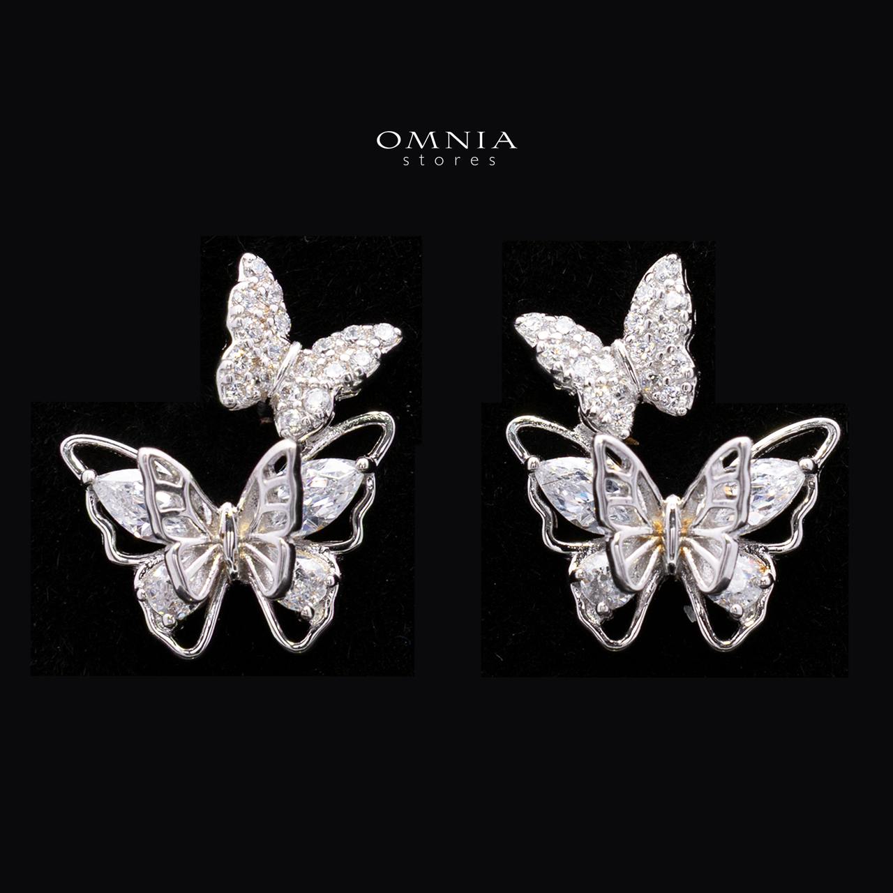 Araceli Butterfly Necklace and Earrings Set in 925 Sterling Silver with Premium Simulated Diamonds - OMNIASTORES KSA