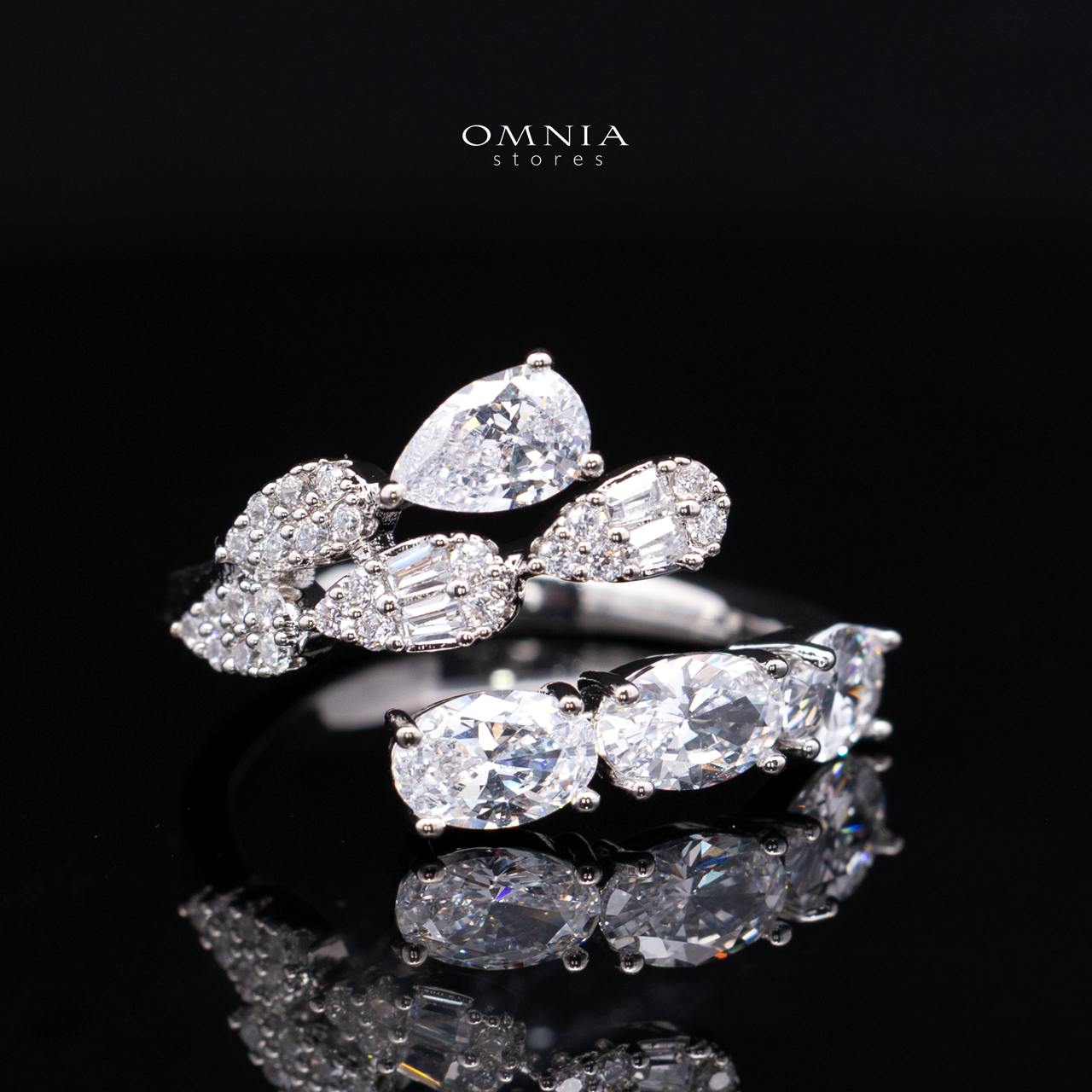 Janelle Elegant White Drop Bridal Full Set with High-Quality Premium Zircon Stones, Rhodium-Plated Finish