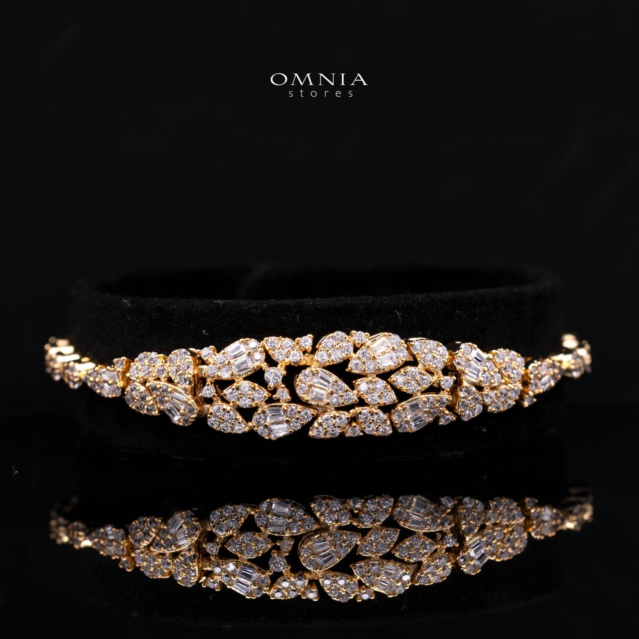Alina Gold Bridal Full Set in High Quality Zircon Stone Rhodium Plated