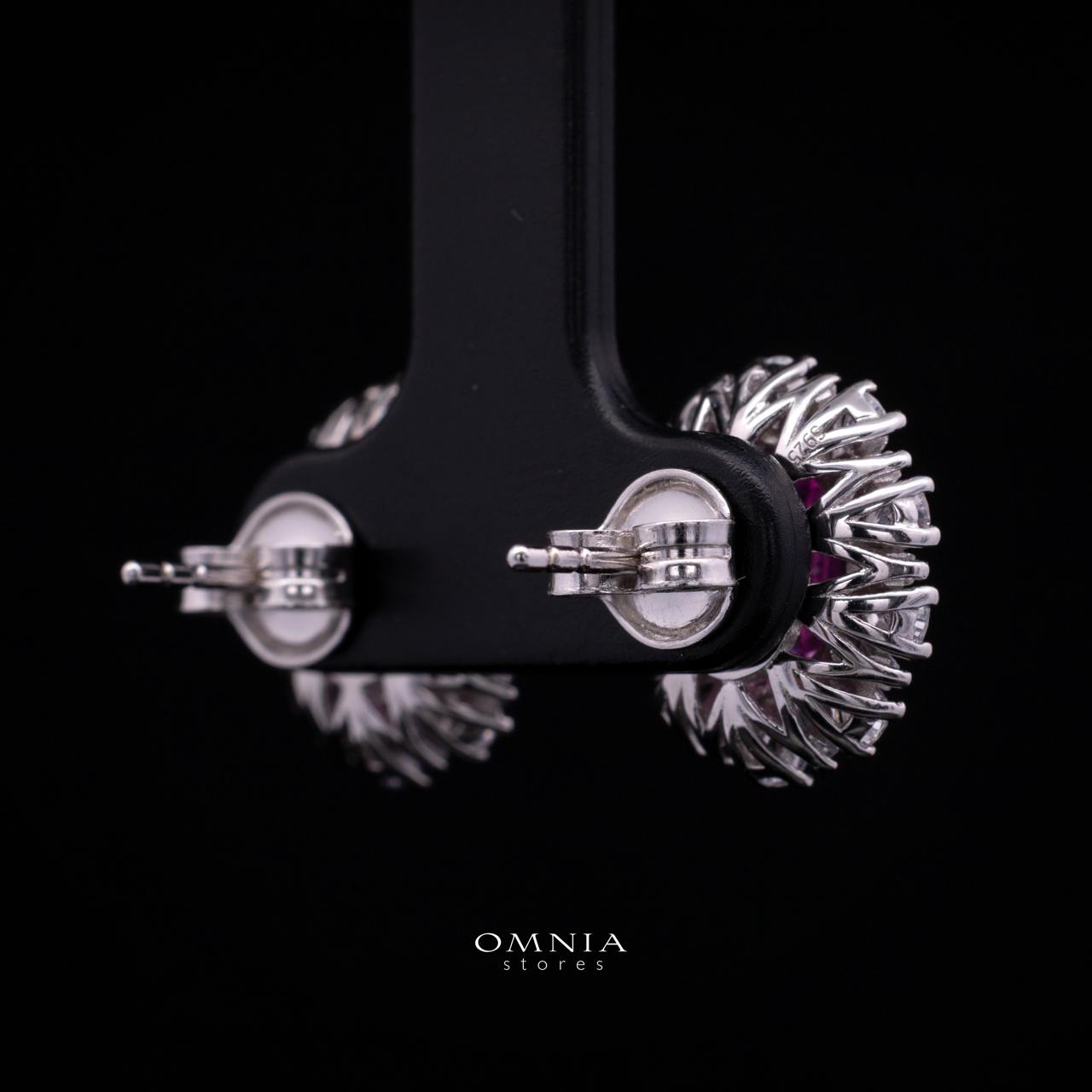 Kaitlynn Lab-Grown Pink Earrings with GRC Certificate, Oval 7×9mm in 925 Sterling Silver