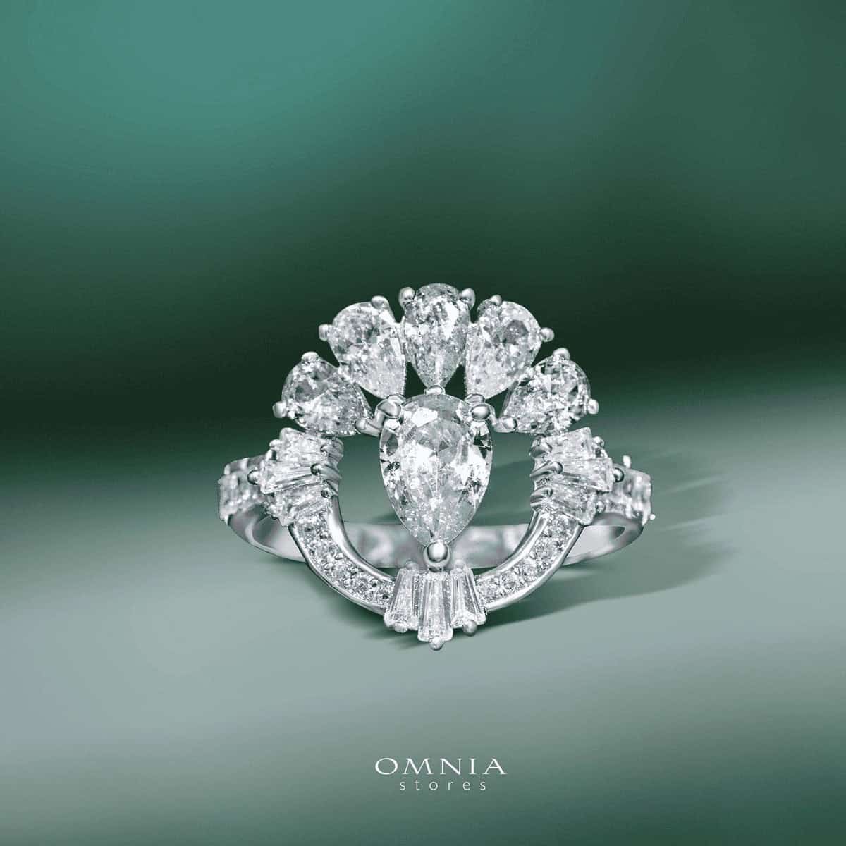 Omnia Maram Bridal Full Set in 92.5 Silver with High-Quality Simulated Diamonds - OMNIASTORES UAE