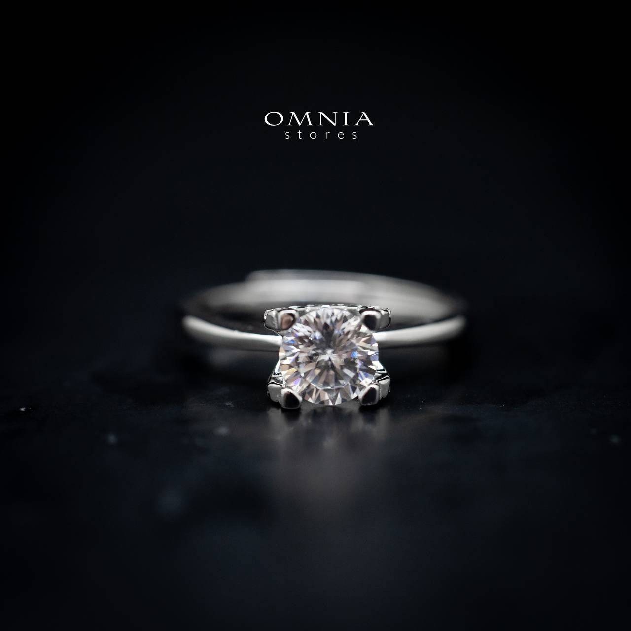 Omnia Maisha Round Cut Ring in 92.5 Silver with High Quality Moissanite Stone - OMNIASTORES UAE