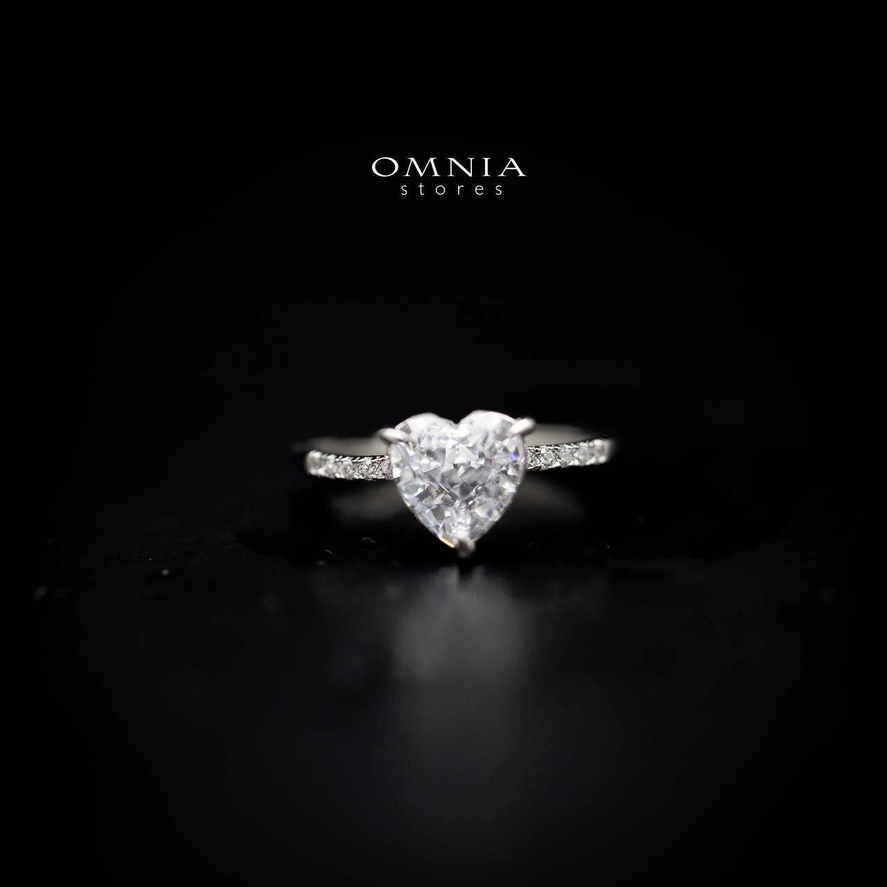 Omnia Heart Ring in 92.5 Silver with High Quality Iced Cut Stone - OMNIASTORES UAE