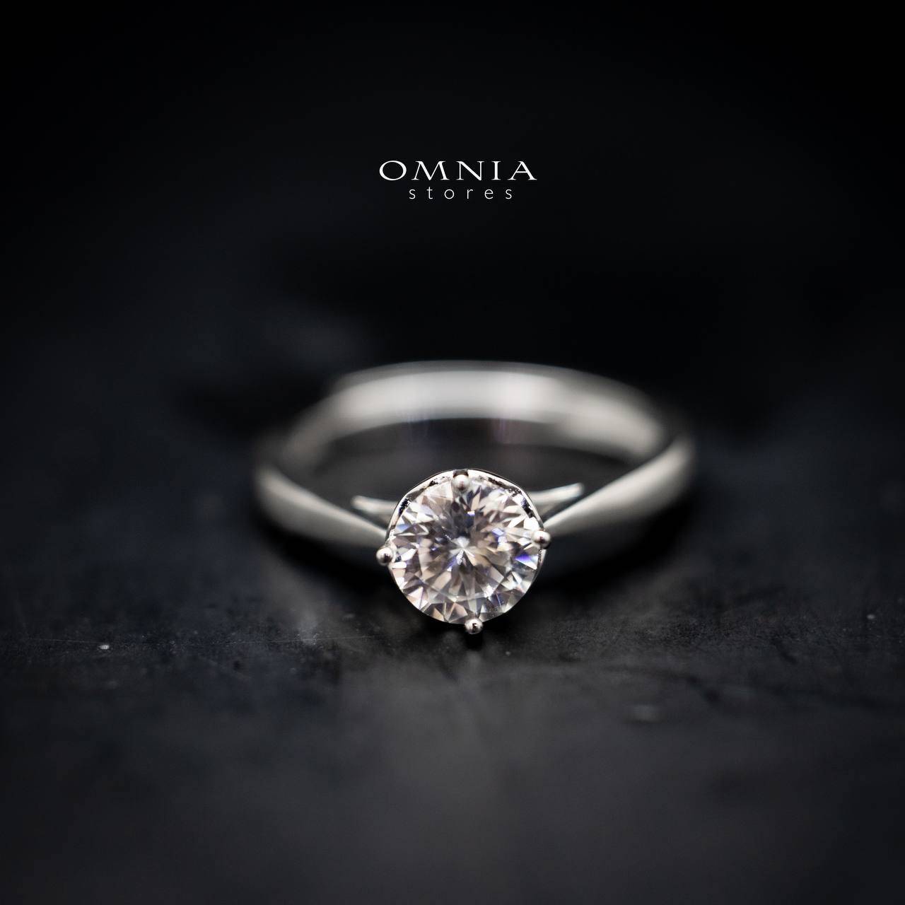Omnia Maymona Round Cut Ring in 92.5 Silver with High Quality Moissanite Stone - OMNIASTORES UAE