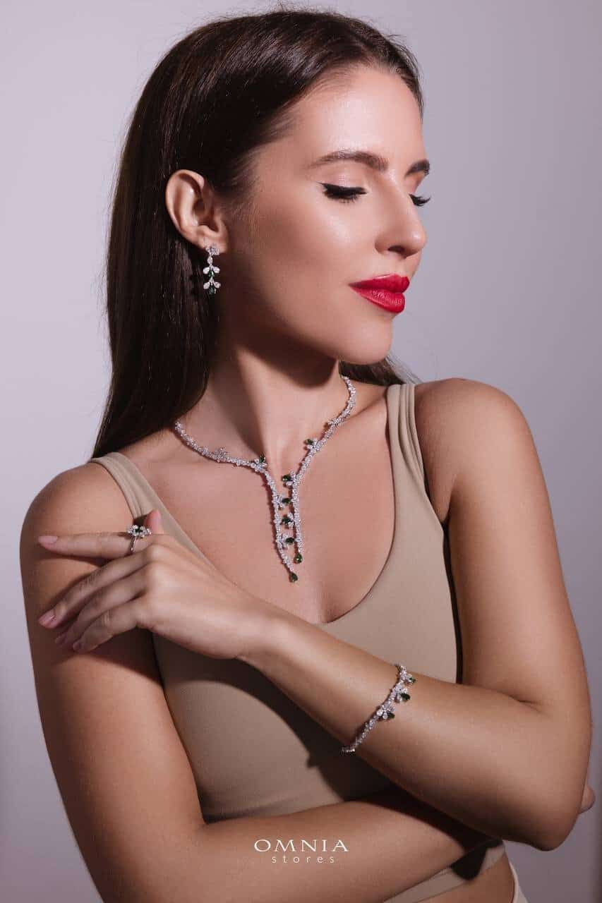 Omnia Lubna Green Silver Full Set - OMNIASTORES UAE
