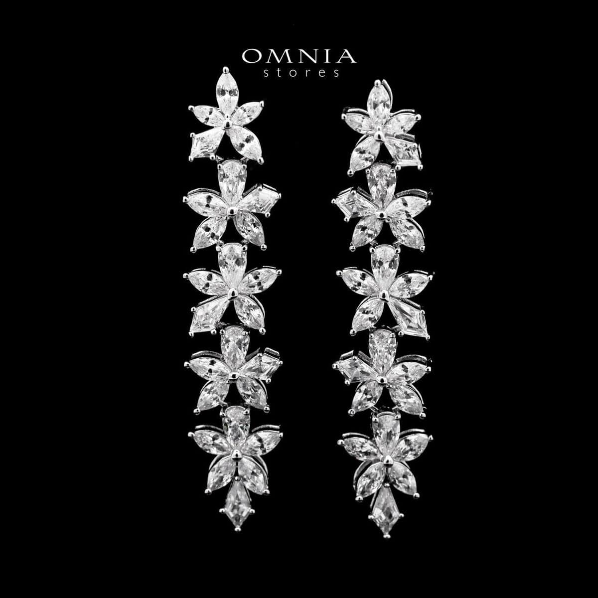 Omnia Zoey Luxury Bridal White Full Set in High Quality Zircon Stone Rhodium Plated - OMNIASTORES KSA