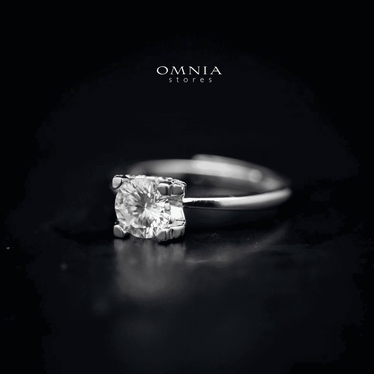 Omnia Maisha Round Cut Ring in 92.5 Silver with High Quality Moissanite Stone - OMNIASTORES UAE