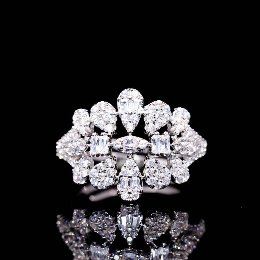 Omnia Elaf White Bridal Full Set in High Quality Zircon Stone in Rhodium Plated - OMNIASTORES KSA