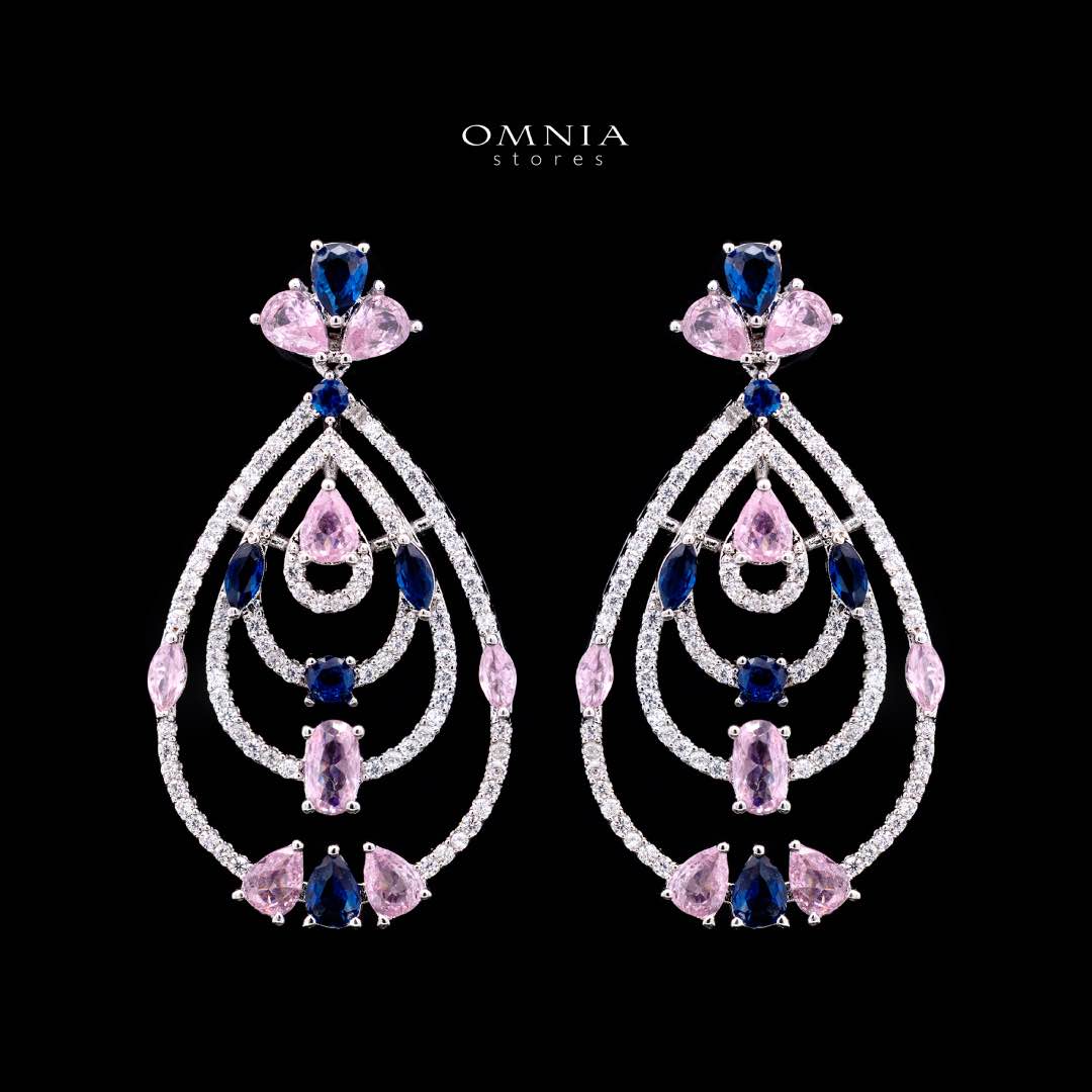 Omnia Mira Pink & Blue Set Accessories in High Quality Zircon Stone - OMNIASTORES KSA