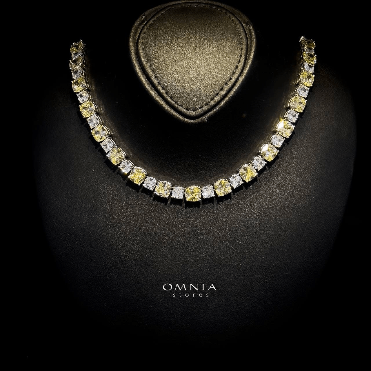 Omnia Alya Yellow and White Bridal Full Set in High Quality Simulated Diamonds Rhodium Plated - OMNIASTORES UAE