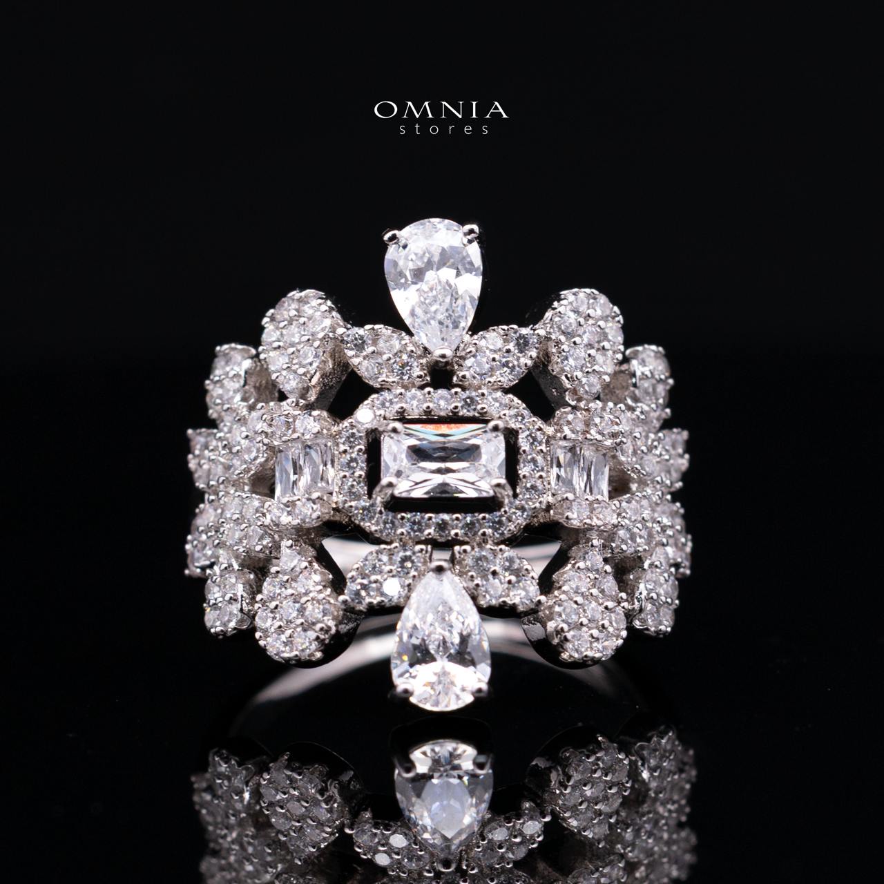 Arabella White Bridal Full Set Accessories in High Quality Premium Zircon Stone in Rhodium Plated - OMNIASTORES KSA
