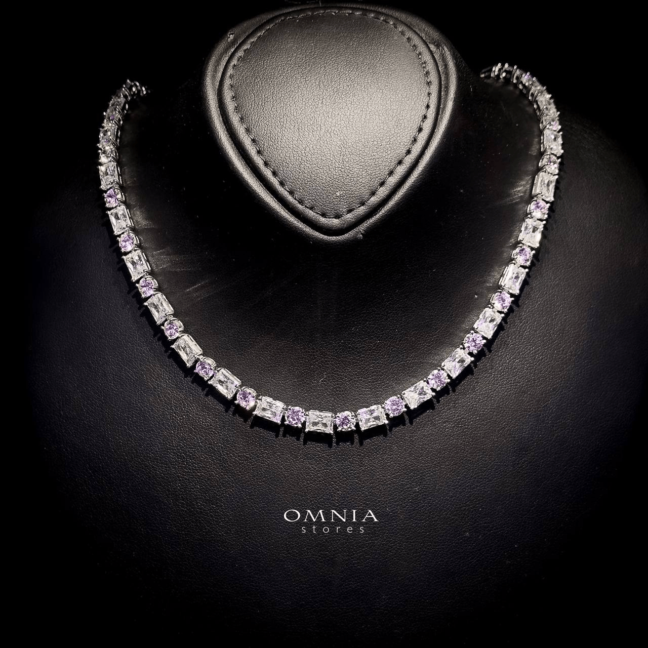 Omnia zaynah Necklace in 92.5 Silver High Quality Simulated diamonds - OMNIASTORES UAE
