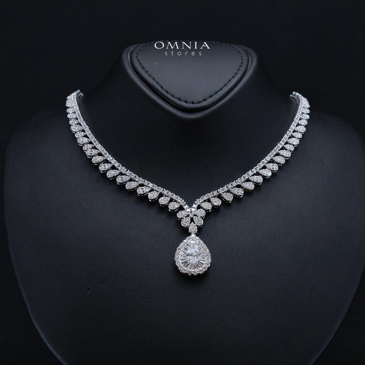 Valerie White Luxury Bridal Full Set in High-Quality Rhodium-Plated Finish with Premium Zircon Stones - OMNIASTORES KSA