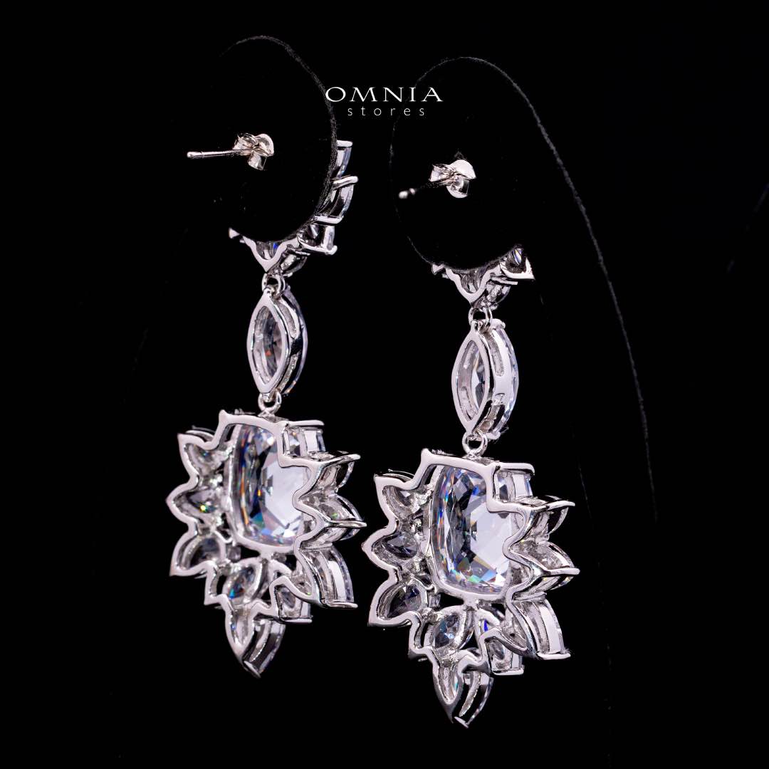 Omnia Medusa Earring In 92.5 Silver High Quality White Zircon Stone in Rhodium Plated - OMNIASTORES KSA