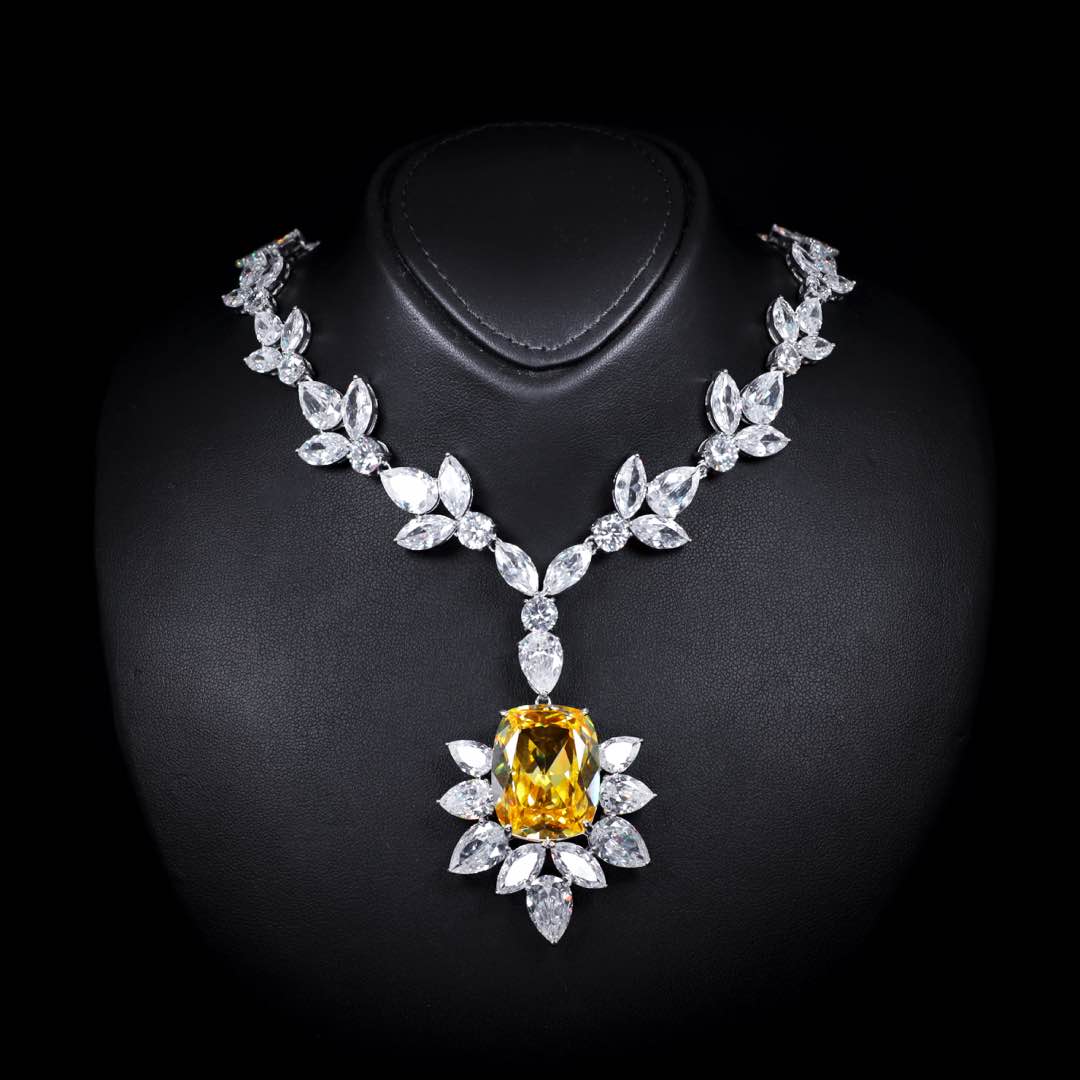 Omnia Medusa Yellow Bridal Full Set in 925 Silver High Quality Simulated diamonds - OMNIASTORES KSA