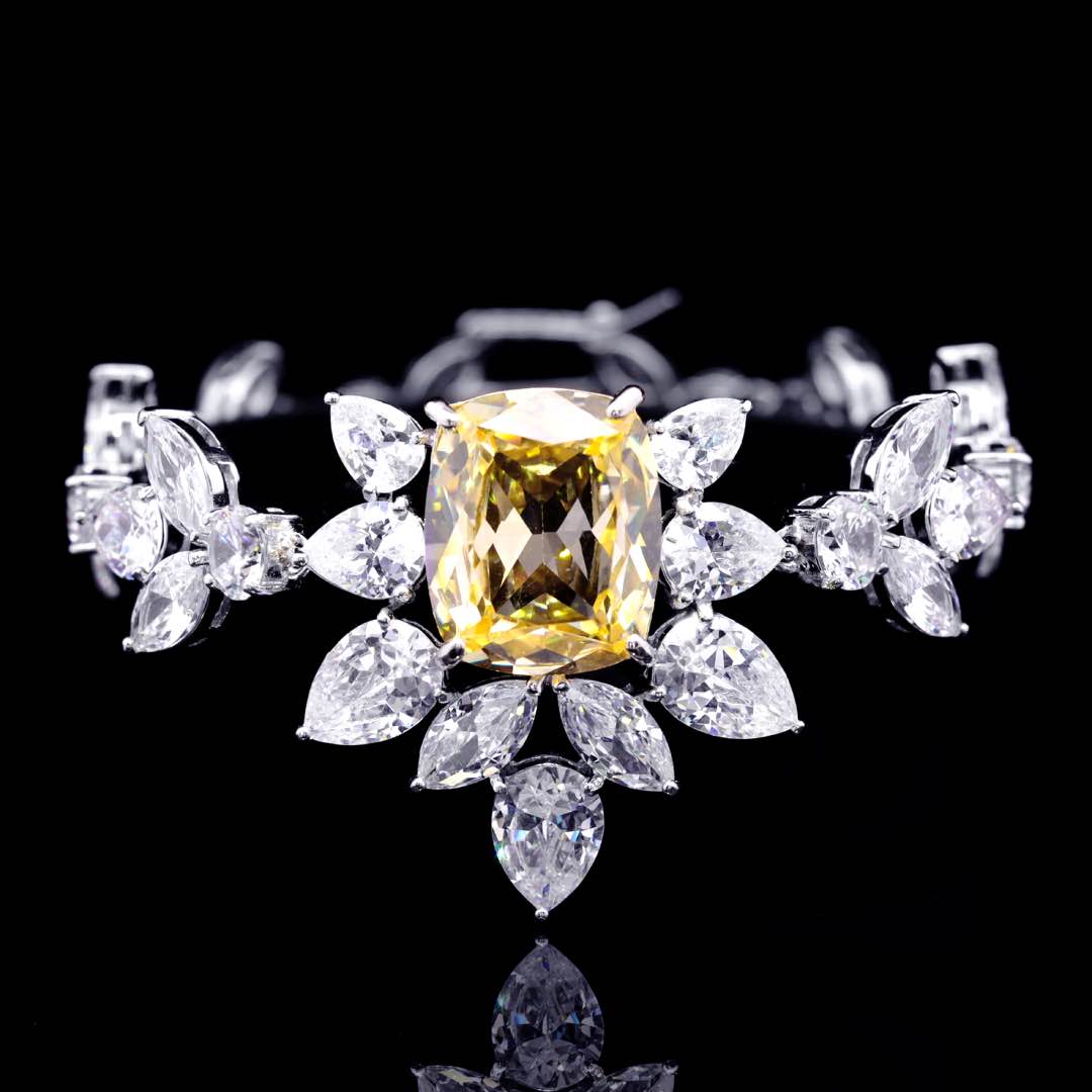 Omnia Medusa Yellow Bridal Full Set in 925 Silver High Quality Simulated diamonds - OMNIASTORES KSA