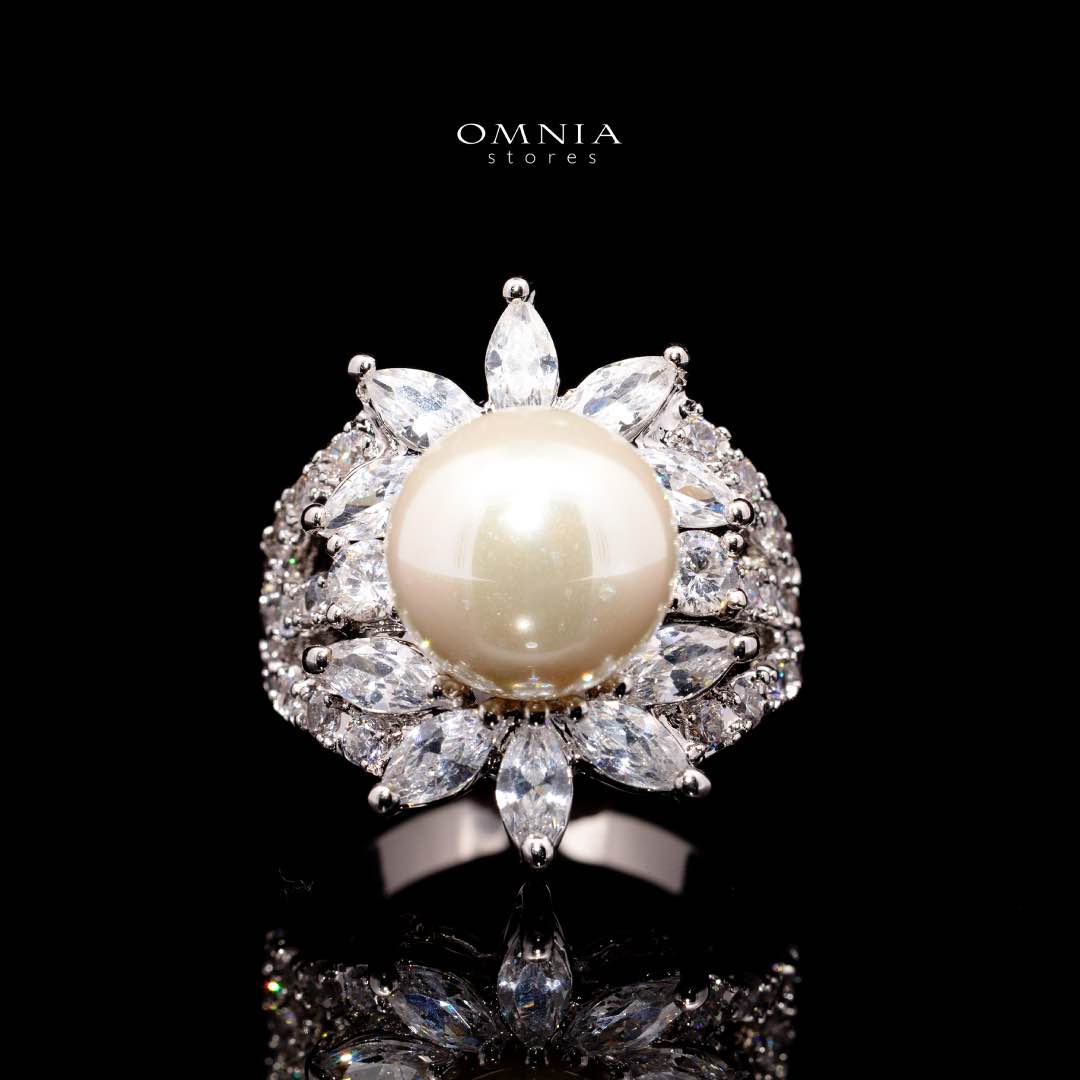 Omnia Larman Luxury Bridal Pearl Full Set in High Quality Simulated Diamonds - OMNIASTORES KSA