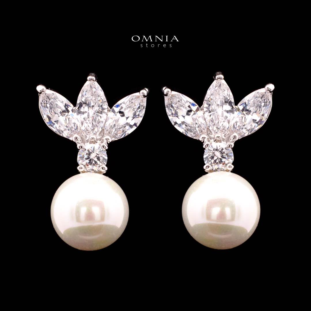 Omnia Larman Luxury Bridal Pearl Full Set in High Quality Simulated Diamonds - OMNIASTORES KSA