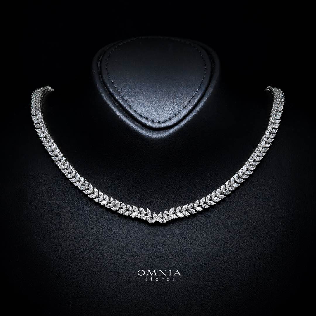Omnia Aroosa White Bridal Full Set with High-Quality Simulated Diamonds Rhodium Plated - OMNIASTORES KSA