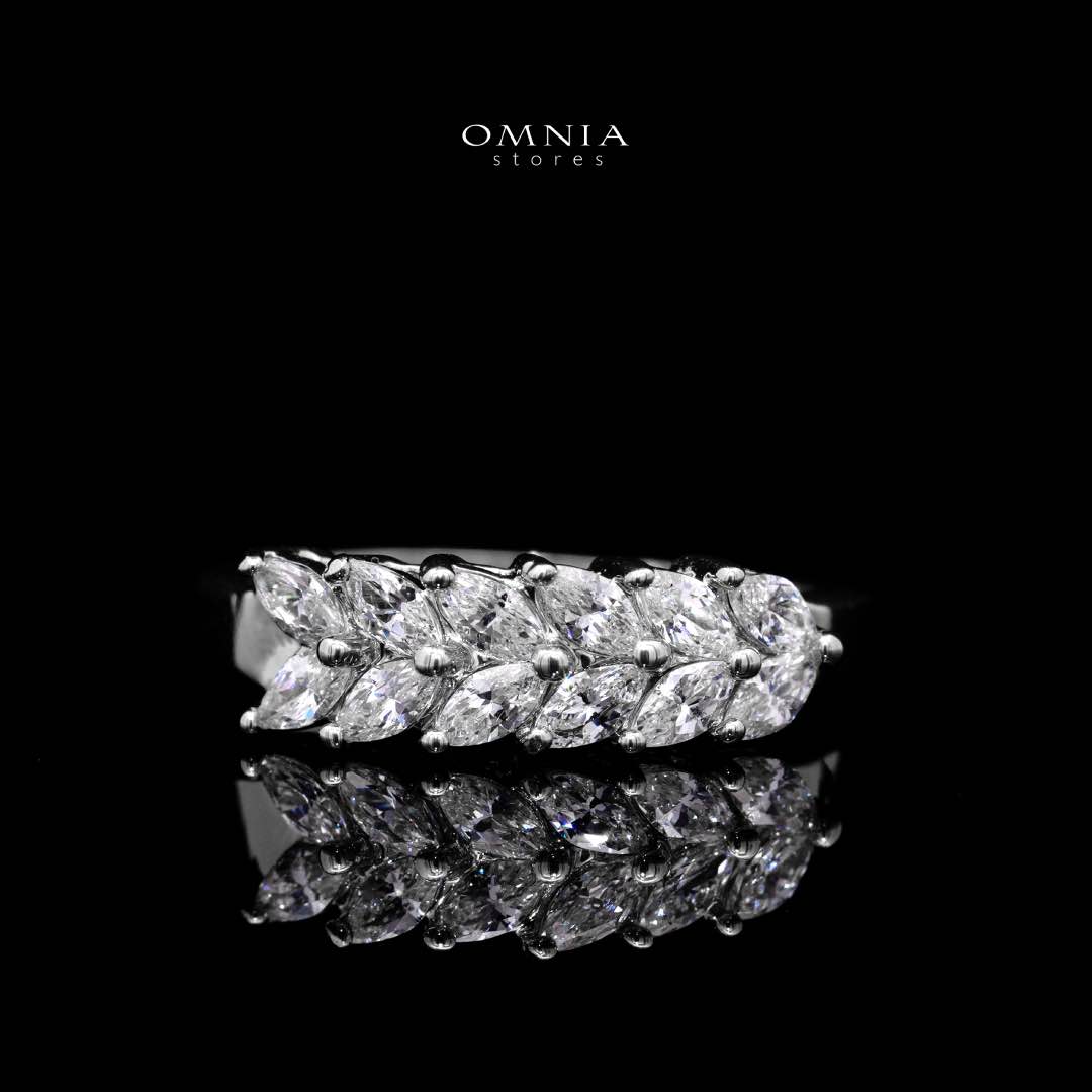 Omnia Aroosa White Bridal Full Set with High-Quality Simulated Diamonds Rhodium Plated - OMNIASTORES KSA