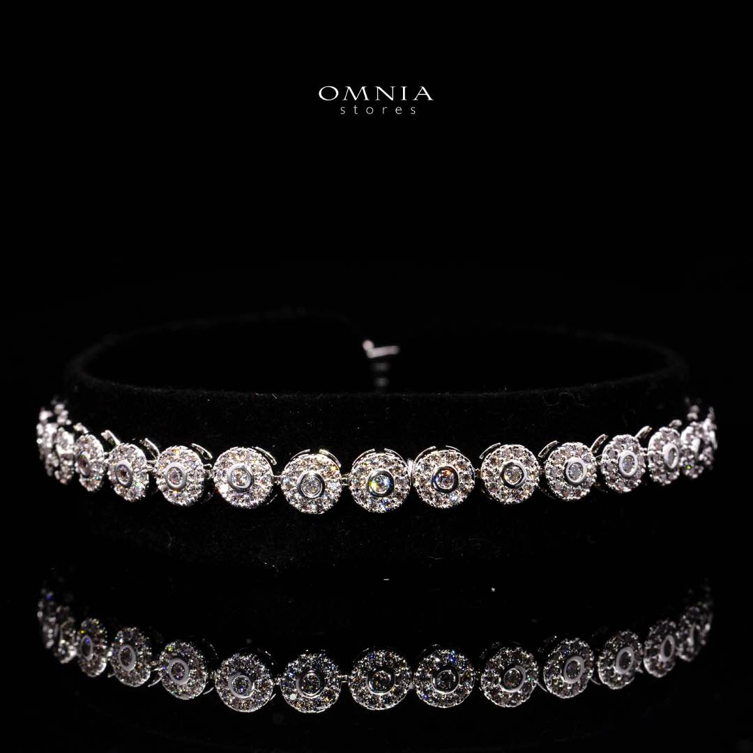 Omnia Fida White Luxury Bridal Full Set White High-Quality Simulated Diamonds Rhodium Plated - OMNIASTORES KSA