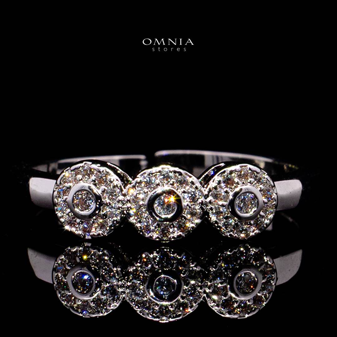 Omnia Fida White Luxury Bridal Full Set White High-Quality Simulated Diamonds Rhodium Plated - OMNIASTORES KSA