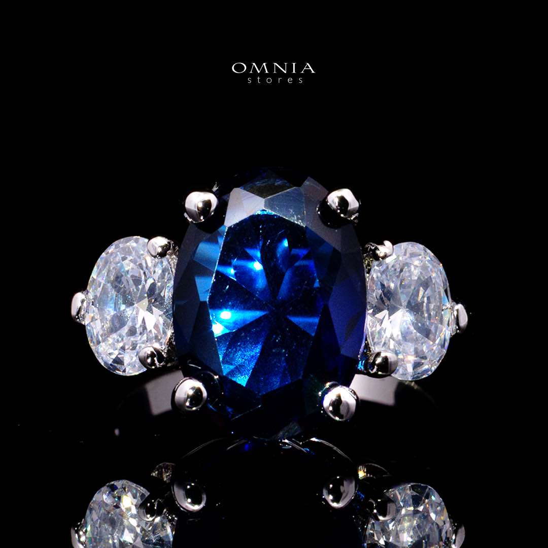 Omnia Gemma Blue Bridal Full Set in High Quality Simulated Diamonds - OMNIASTORES KSA
