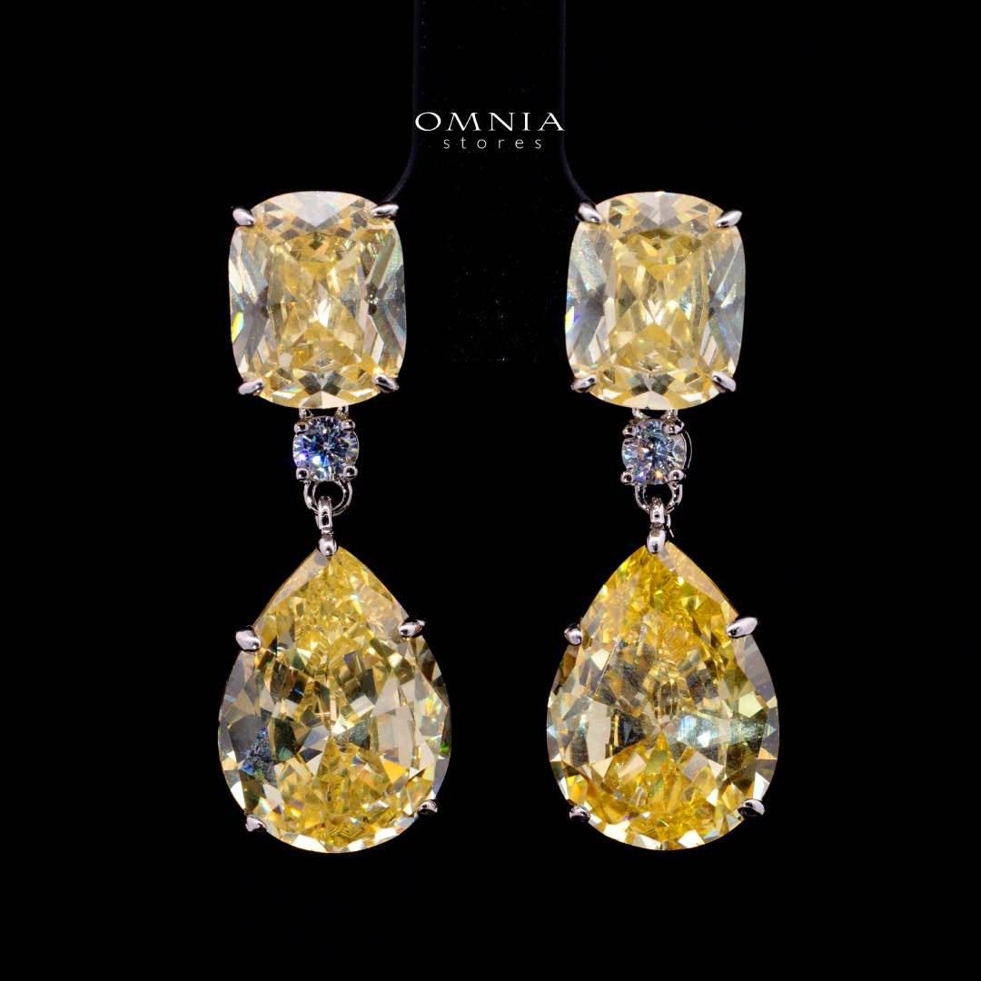 Omnia Audrey Yellow Bridal Full Set in High Quality Simulated Diamonds - OMNIASTORES KSA