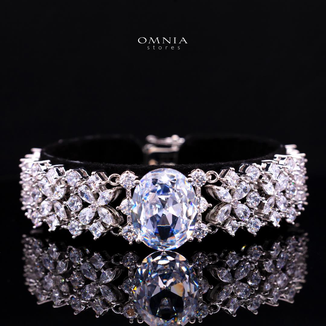 Omnia Suhana White Bridal Full Set in High Quality Simulated Diamonds - OMNIASTORES KSA