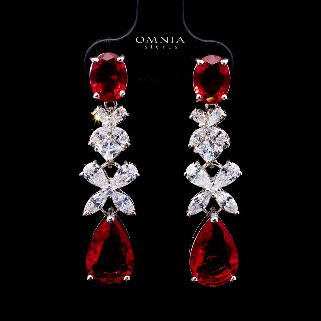 Omnia Suhana Red Bridal Full Set in High Quality Simulated Diamonds - OMNIASTORES KSA