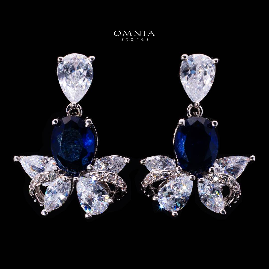 Omnia Muna Blue Bridal Full Set in High Quality Simulated Diamonds - OMNIASTORES KSA