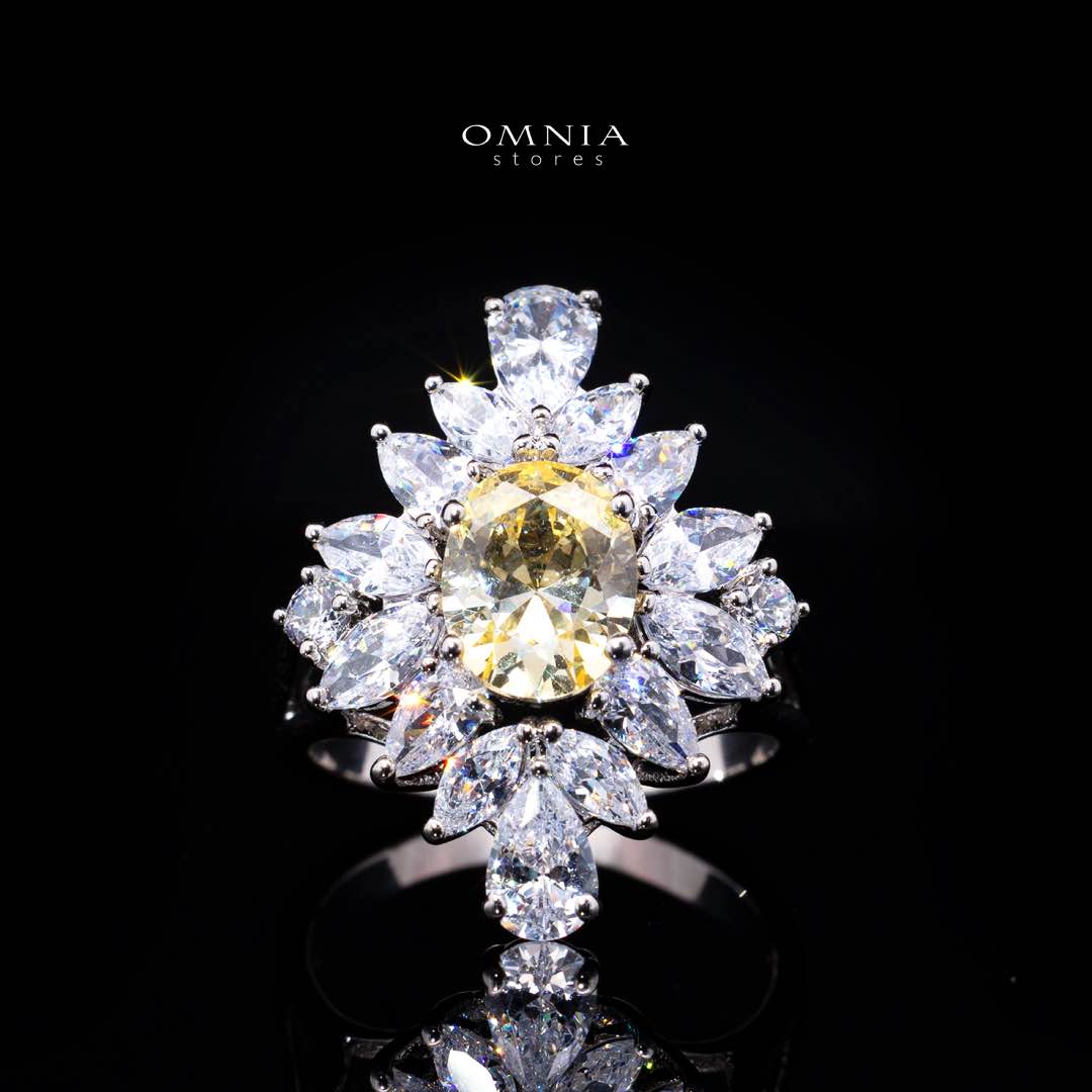 Omnia Muna Yellow Bridal Full Set in High Quality Simulated Diamonds - OMNIASTORES KSA
