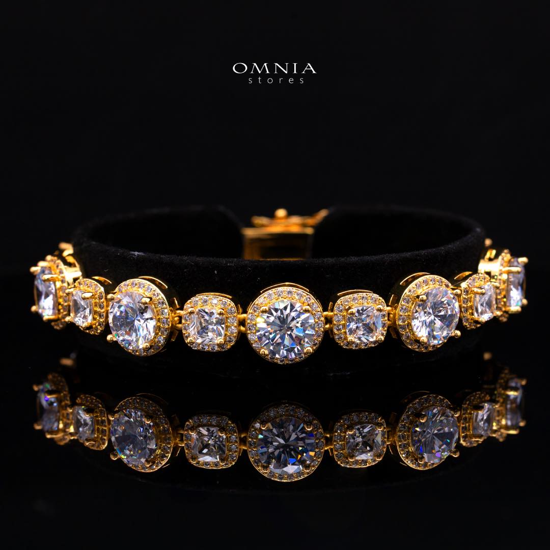Omnia Lilian Gold Bridal Full Set in High Quality Simulated Diamonds Rhodium Plated - OMNIASTORES KSA