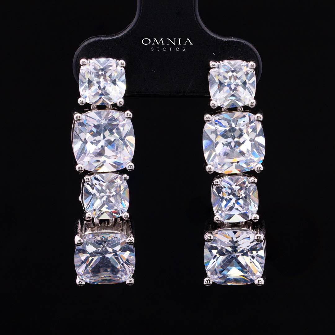 Omnia Alya White Bridal Full Set with High-Quality Simulated Diamonds Rhodium Plated - OMNIASTORES KSA