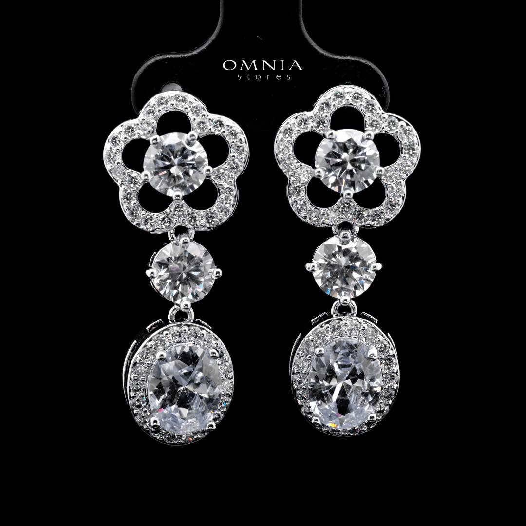 Omnia Esra White Luxury Bridal Full Set in High Quality Simulated Diamond Rhodium Plated - OMNIASTORES KSA