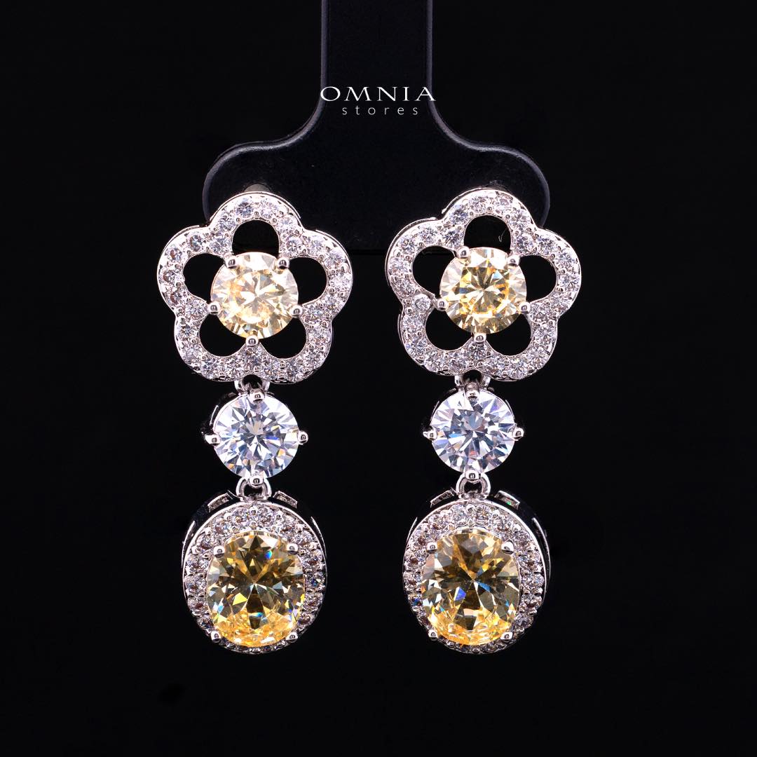 Omnia Esra Yellow Luxury Bridal Full Set in High Quality Simulated Diamond Rhodium Plated - OMNIASTORES KSA