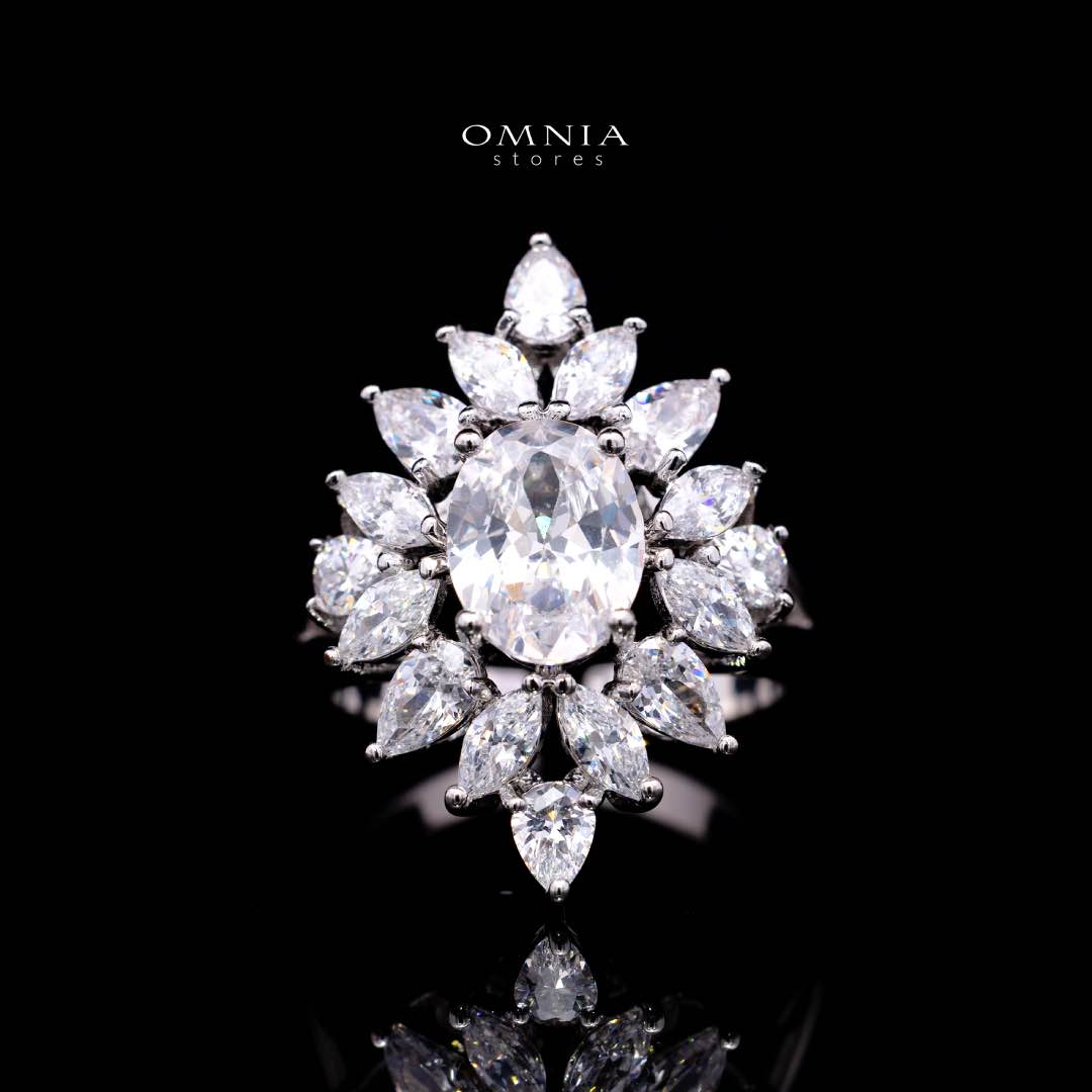 Omnia Dema White Luxury Bridal Full Set in High Quality Zircon Stone Rhodium Plated - OMNIASTORES KSA