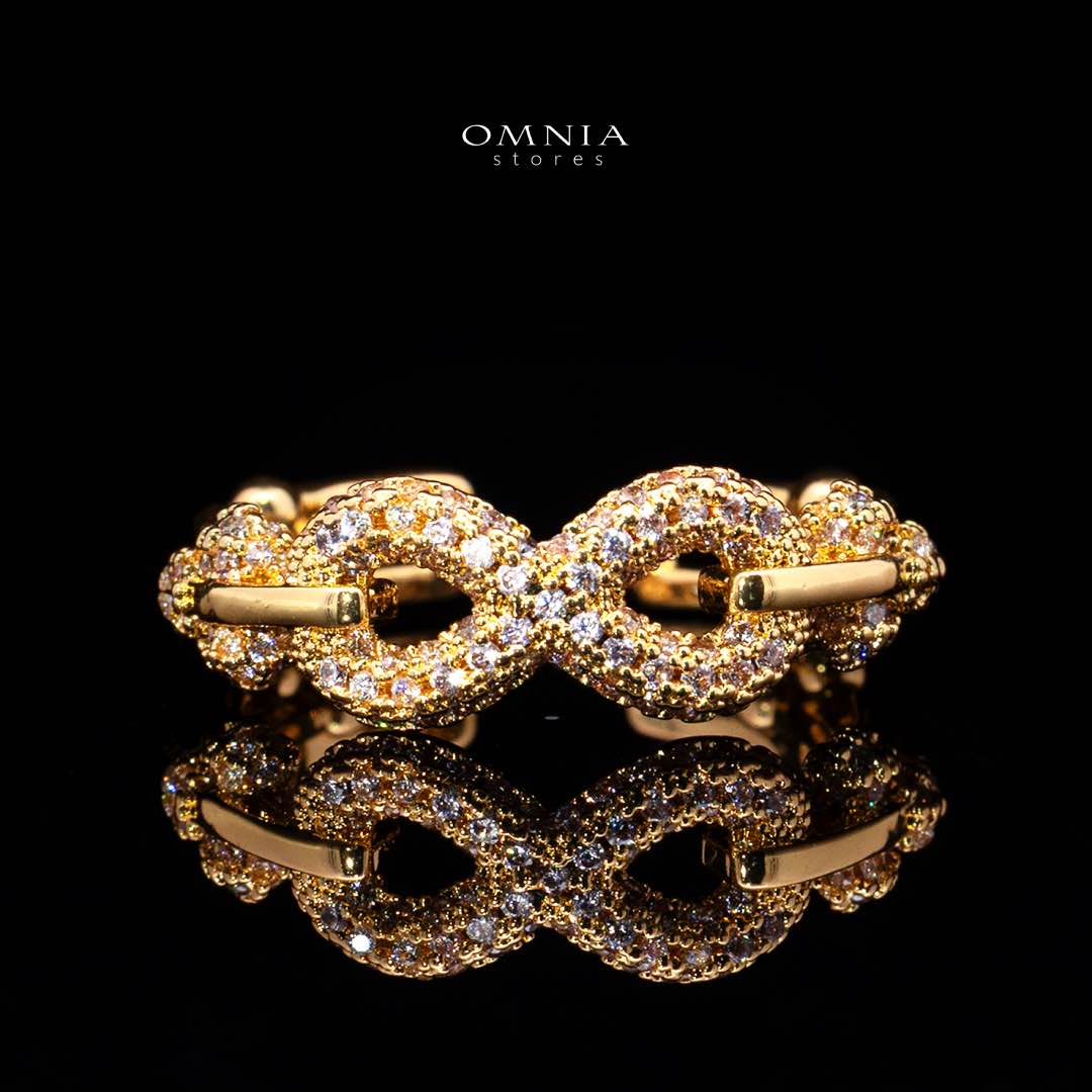 Omnia Infinity Chains Bridal Full Set with High-Quality Simulated Diamonds Gold Plated - OMNIASTORES KSA
