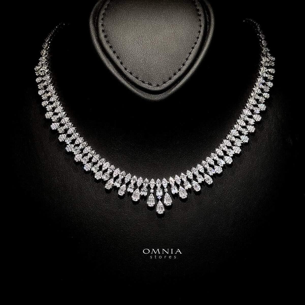 Omnia Elaf White Bridal Full Set in High Quality Zircon Stone in Rhodium Plated - OMNIASTORES KSA