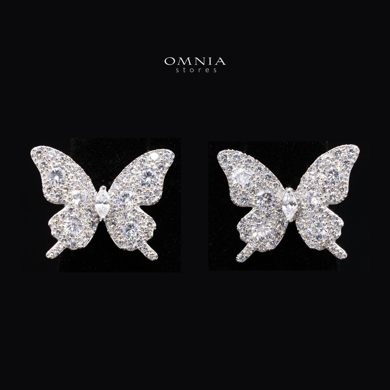 Delia Butterfly Design Necklace and Earrings Set in 925 Sterling Silver with High-Quality Premium Simulated Diamonds - OMNIASTORES KSA