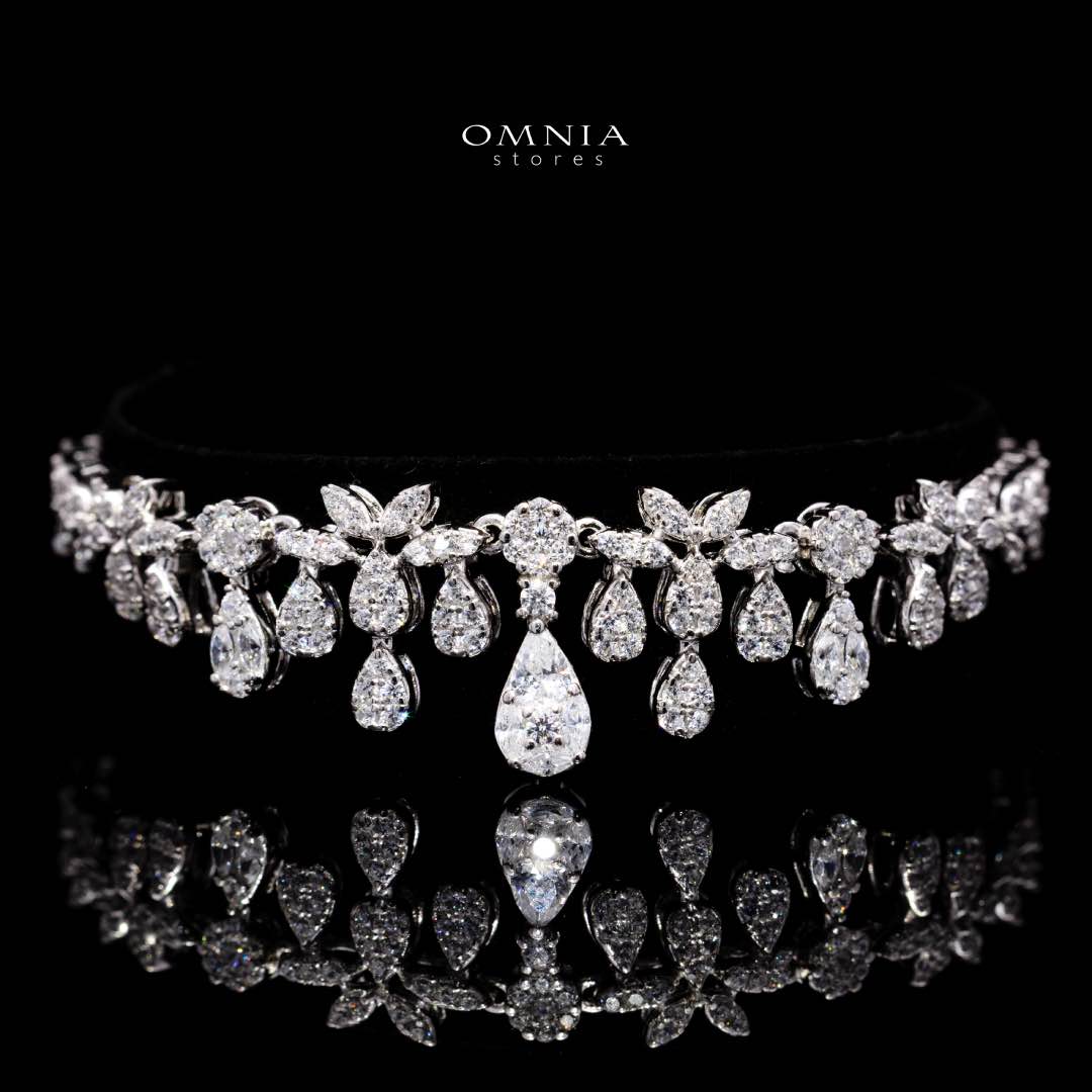 Bonnie White Bridal Full Set in 925 Silver High Quality Simulated Diamonds