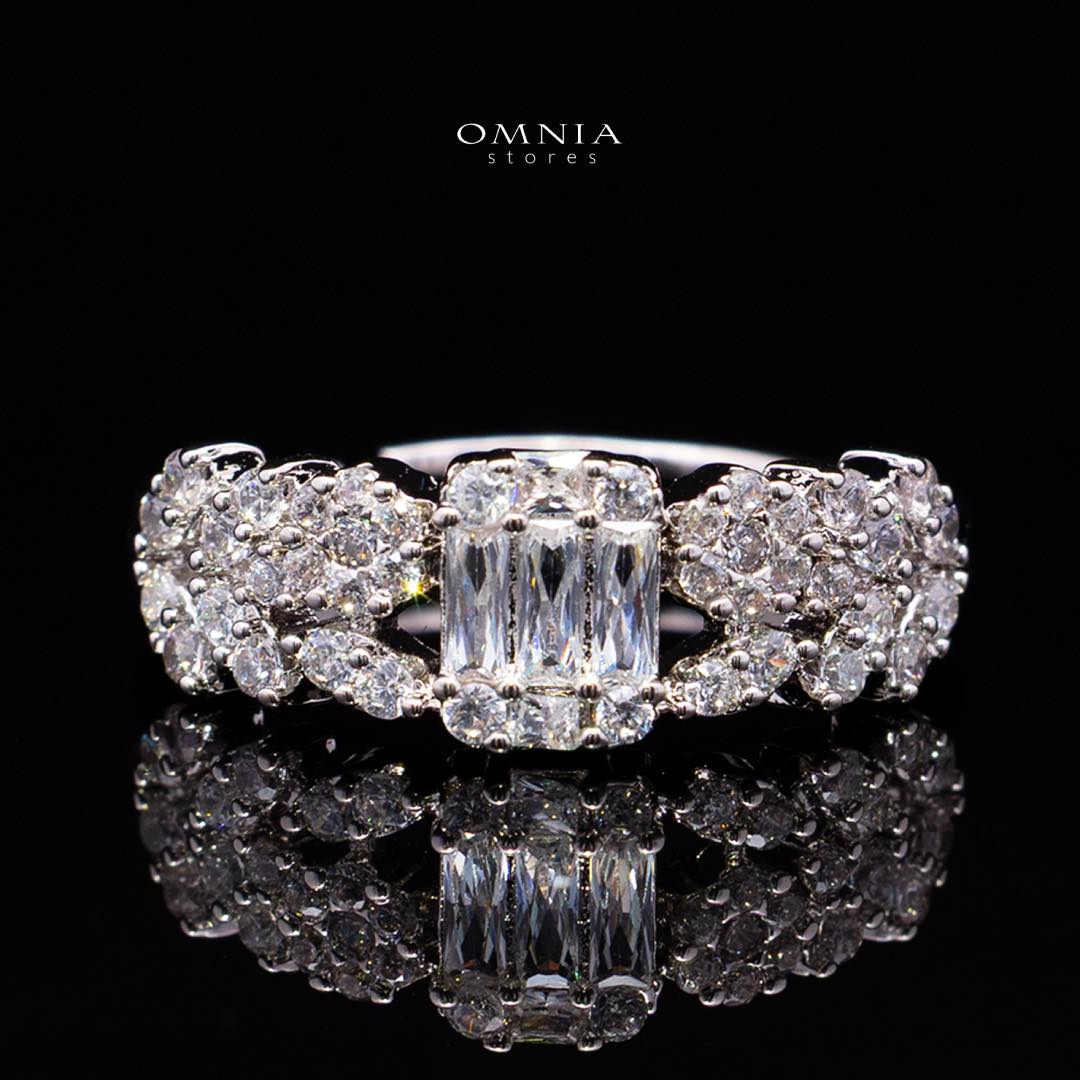 Omnia Elham White Luxury Bridal Full Set with Rhodium Plated in High Quality White Zircon Stone Rhodium Plated - OMNIASTORES KSA