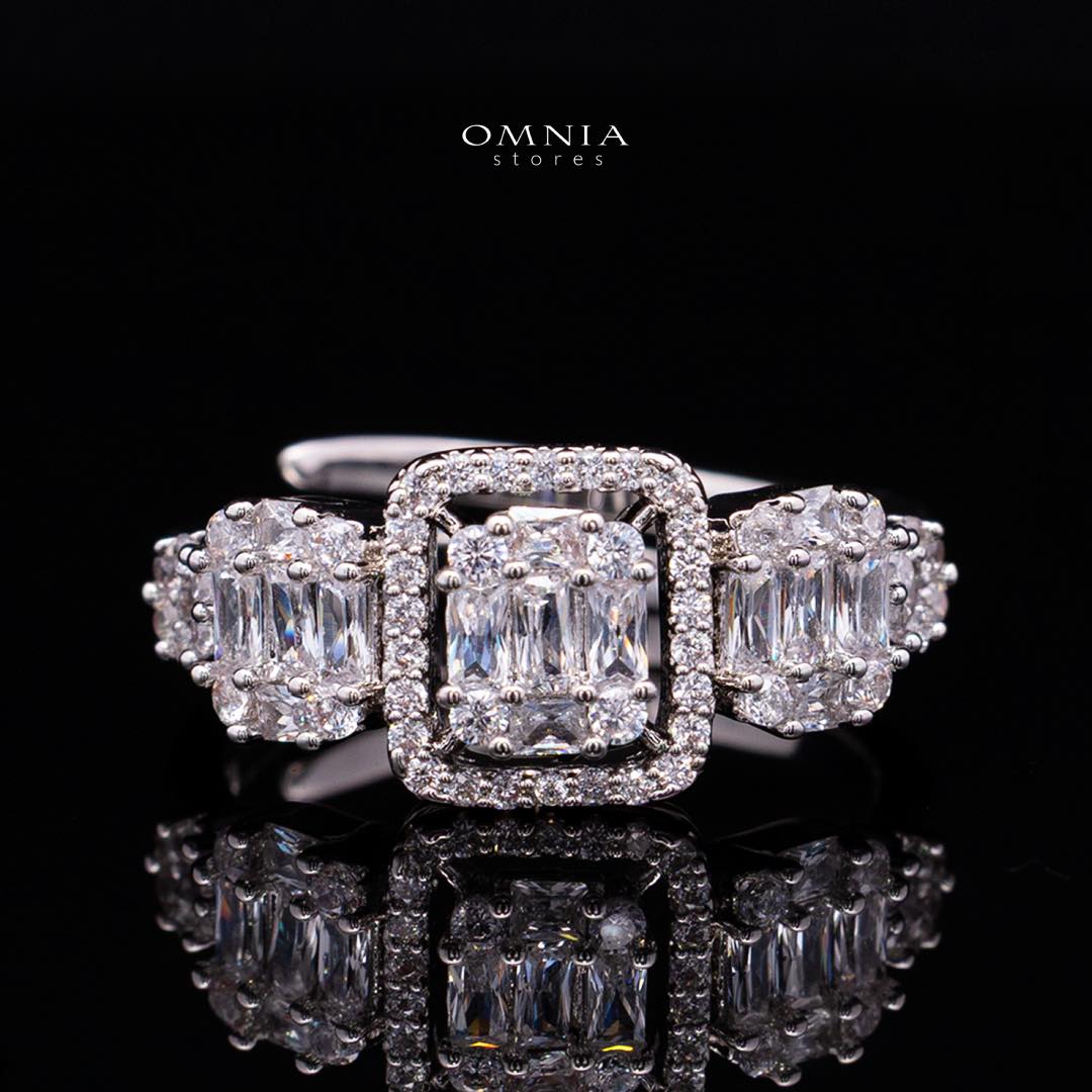 Omnia Selina White Luxury Bridal Full Set in High Quality Rhodium Plated Zircon Stones - OMNIASTORES KSA